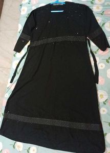 Black Partywear Saudi Abaya with Belt