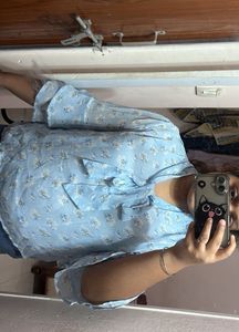 Floral Bow Tie Neck Blouse