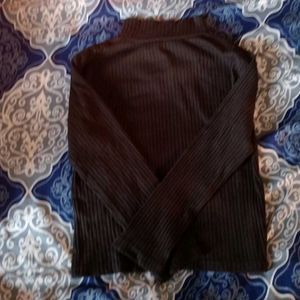 Ribbed Mock Neck Long Sleeve Top