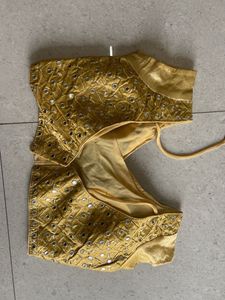Golden Embellished Saree Blouse