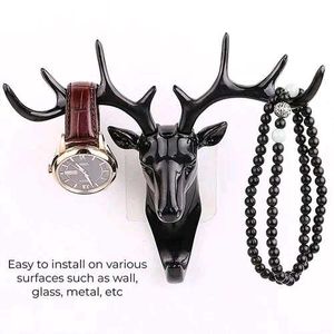Black Deer Head Wall Hook