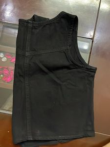 Black Denim Waistcoat