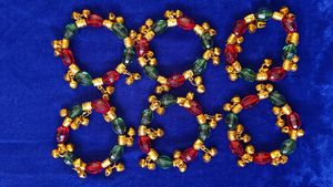 Cristal With Ghughri (Green &amp; Maroon)