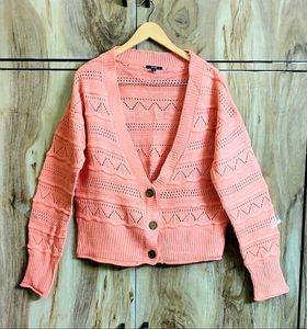 Peach Knit Cardigan size-40