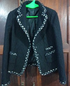 Elegant Black Tweed Jacket