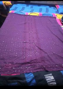 Beautiful Purple 💜 sequence Embroidery Suit