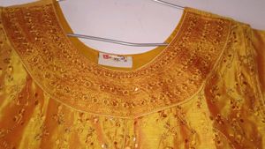 New Mustard Chinkari Kurti