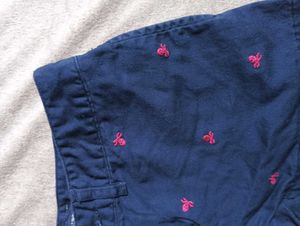 Pink Skull Embroidery Shorts