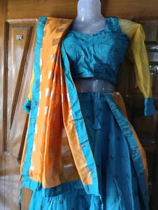 Blue Embroidered Lehenga Choli with Dupatta