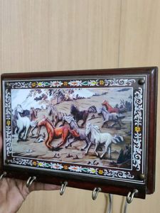 Key Stand With Beautiful Painting Of Horses