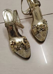 Golden Pencil Heels