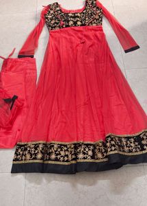 Padded Embroidered Anarkali Suit