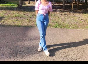 Pink Puff Sleeve Top