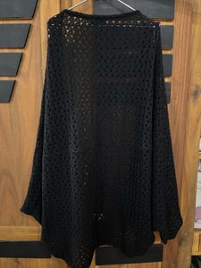 Black Crochet Cardigan SIZE XL