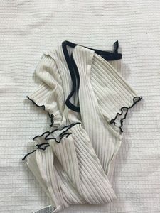 Ribbed Top with Bow Detail