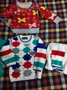 Knitted Baby Sweater Set combo