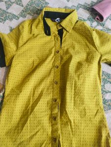 Vintage Mustard Polka Dot Shirt