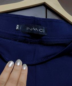 Navy Blue &amp; Red Party Wear Trouser For 30 Waist