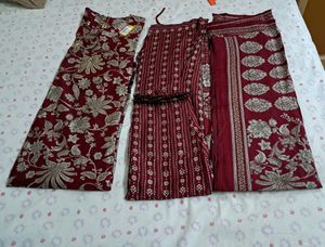 Maroon Suit With Full Size Dupatta