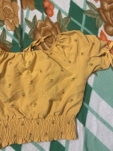 Cute Yellow Floral Top