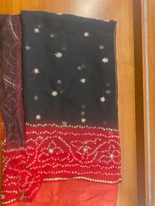 ❤️Elegant Red &amp; Black Saree❤️