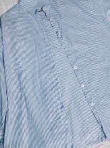 Blue and White Striped Shirt (Free Size)