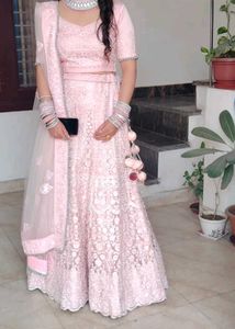 Beautiful Pink Designer Lehngaa With Heavy Flayer.