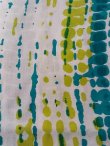 Stitched Green White Colour Pure Cotton Suit Set