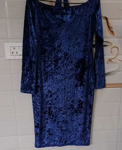 Beutiful Crushed Velvet Shein Dress