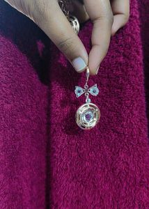 Bow Accent Circle Drop Earrings