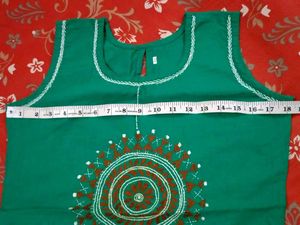Embroidery Work Short Kurti Sleeveless
