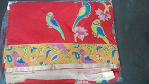Red Parrot Print Fabric