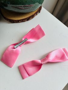 Pink Hair Ribbon Clips