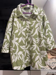 Floral Green Button-Down Shirt