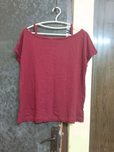 Maroon Off Shoulder Top