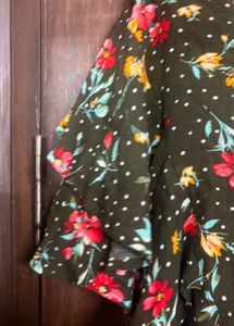 Floral Olive Green Top