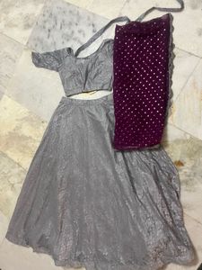 Grey Lehenga Set