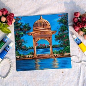 Beautiful Handmade Lakeside Udaipur Painting