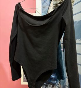 Black Off-Shoulder body suit top