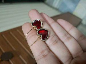 Red Heart Drop Earrings