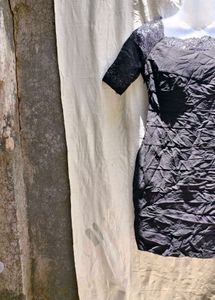 I. Lace Detail Black Dress