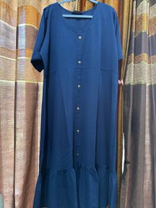 Elegant Navy Blue Midi Dress