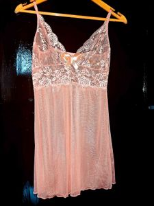 Blush Lace Lingerie Slip Dress with Underwear