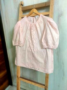 Peach Colour Designer Cotton Top Size-38