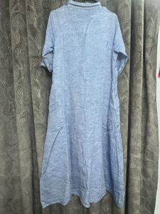 Blue Linen Shirt Dress
