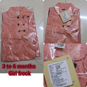 Cute Peach Girl Frock (3-6 months)