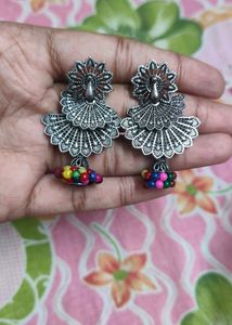 Peacock Jhumka Earrings