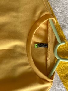 Yellow Cropped Long Sleeve Top