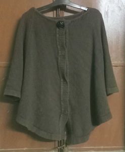 Brown Knit Poncho