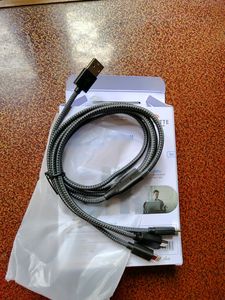 Amkette 3 In 1 Braided Usb Cable(Brand New)